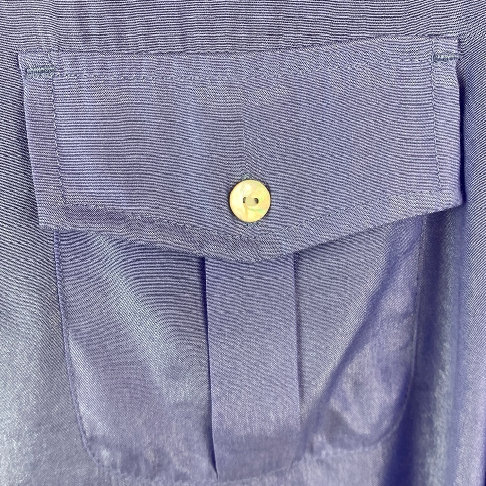 Chico’s Lavender Sandwash Satin Casual Button Down Shirt - Picture 4 of 10